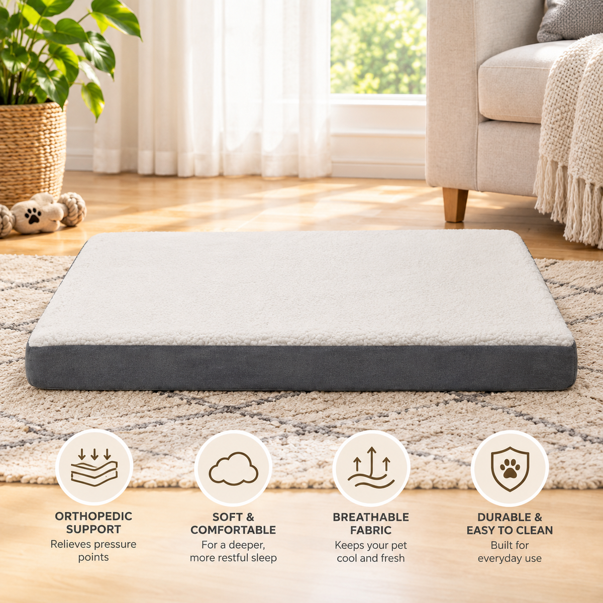Cooling Gel Memory Foam Pet Bed